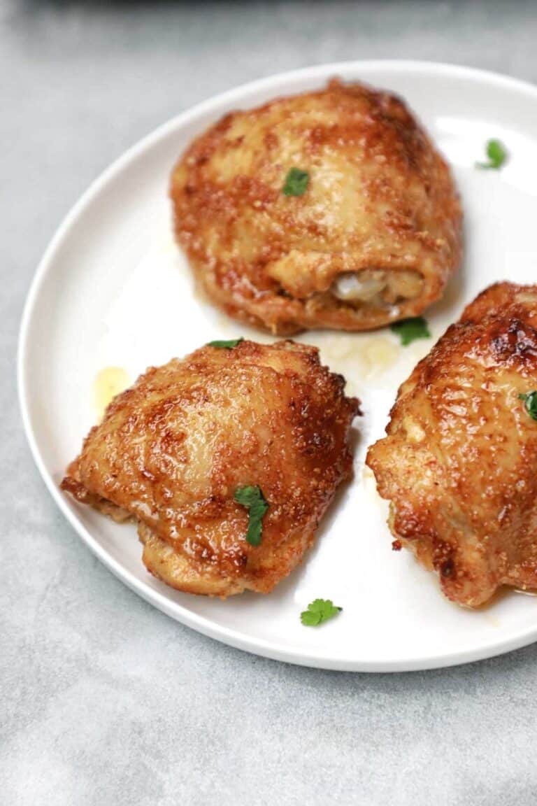 Honey Mustard Chicken Thighs Recipe (Oven & Air Fryer) Chicken Vibes