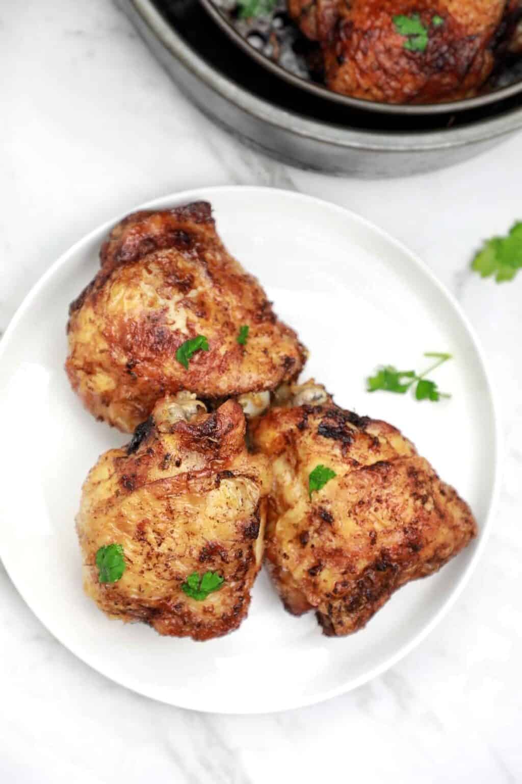 Air Fryer Chicken Thighs (Marinated Thighs in Air Fryer) Chicken Vibes