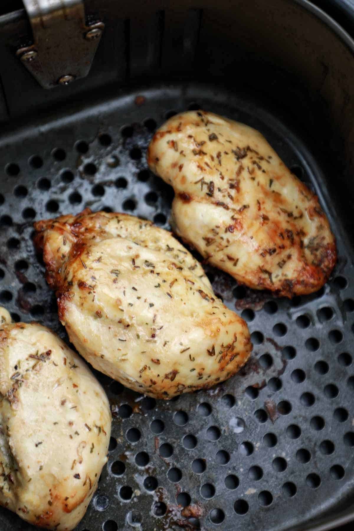air fried lemon chicken breasts in AF.