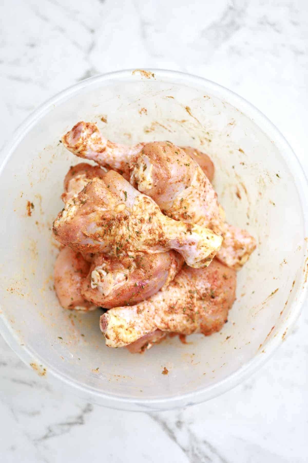 seasoned chicken legs.