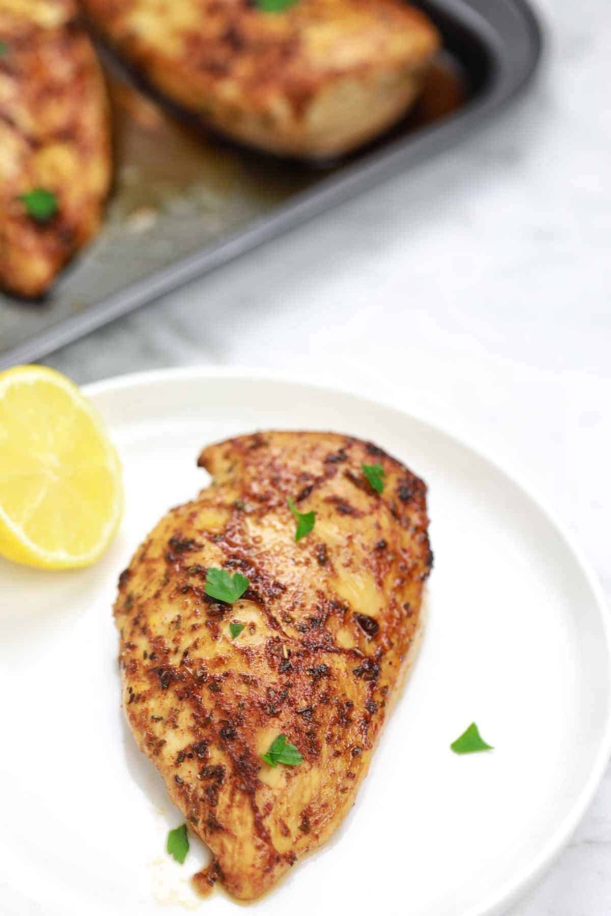 cooked marinated chicken breast.