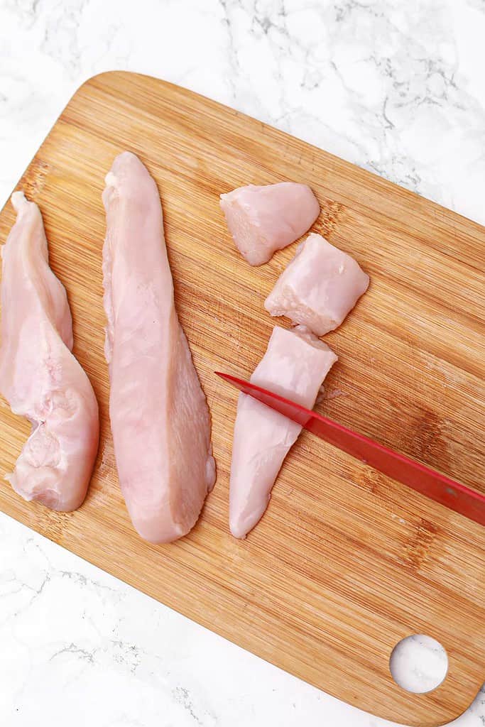 pic showing how to cut a chicken breast.